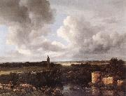 Jacob van Ruisdael An Extensive Landscape with Ruined Castle and Village Church Spain oil painting artist